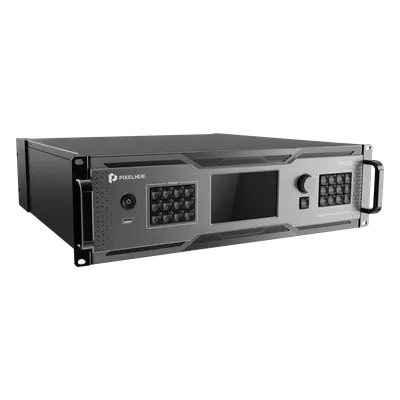 Switcher de Presentación 4K / 12 Capas DL / 10G Fibra Óptica 10 km (6.2 mi) / HDMI 2.0 DP 1.2 12G-SDI / Dante 32x32 / Multiviewer Dedicado / Latencia 1 Frame