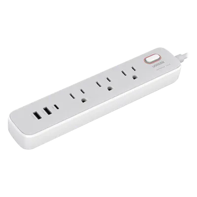 Regleta de Alimentación / 30W USB-C PD GaN / 2 USB-A + 1 USB-C / 3 Salidas AC Tipo B / Protección Sobretensiones / Cable 2 m (6.6 ft) 14 AWG