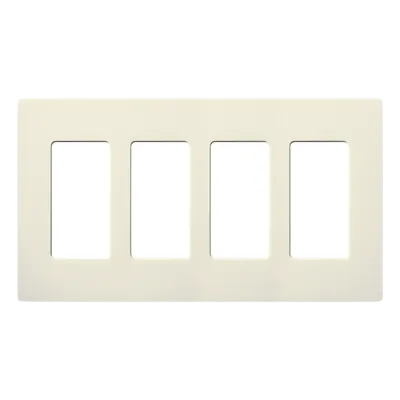 Placa de Pared Screwless / 4 Espacios / Acabado Satinado / Compatible con Dimmers y Switches Lutron