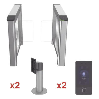 Torniquete Hikvision DS-K3B220-KIT con terminales faciales y carril de 90 cm
