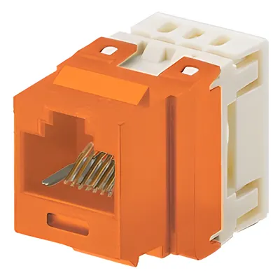 Módulo Jack de Cobre / Categoría 5e / RJ45 Keystone / Terminación 110 / 8P8C / Naranja / Sin Blindaje / 25 Unidades