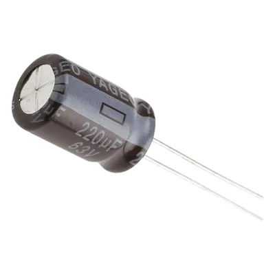 Capacitor Electrolítico Radial / 220 µF / 63 Vcc / 105 °C / 10 x 15 mm