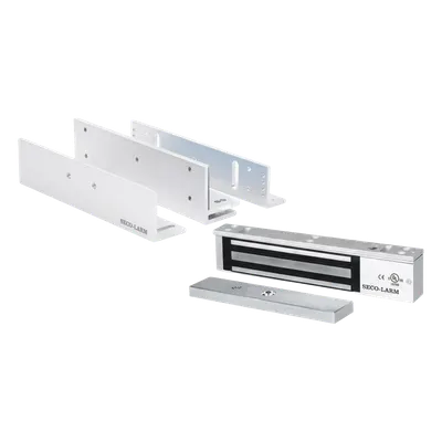 Kit de Control de Acceso / Chapa Magnética 600 lbs (272 kg) / Montaje Z y L / Voltaje Seleccionable 12/24 VDC / Protección contra Sobretensiones / Certificación UL / Uso Interior