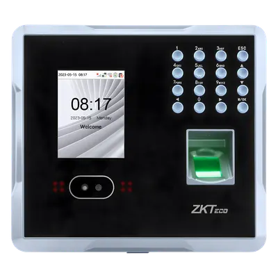 Terminal Multi-Biométrica / Facial <0.35s / 2,000 Huellas / 1,500 Rostros / 100,000 Registros / TCP/IP / Wi-Fi
