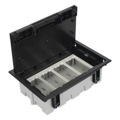 Caja para piso falso SIMON SM-CPF-4 con espacio para 4 módulos dobles