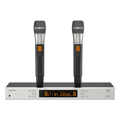 Kit de micrófonos inalámbricos HIKVISION DS-QAPMKHC2-2U de 2 canales