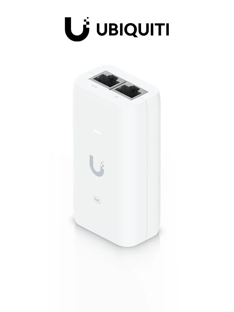 Inyector PoE UniFi U-PoE Gigabit para equipos compatibles 802.3af