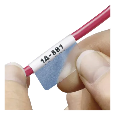 Etiquetas Auto-Laminadas / 2500 Piezas / Láser-Inyección de Tinta / 3 a 7.1 mm (0.12 a 0.28 in) / 12-10 AWG / Poliéster / -54°C a 107°C