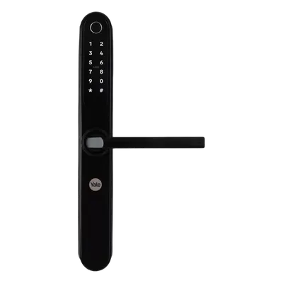 Cerradura Eléctrica Digital / Mecanismo 2885 Negro / 100 Códigos y Huellas / 3 Tarjetas Proximidad / Compatible Alexa y Google / Perfiles Aluminio 1"