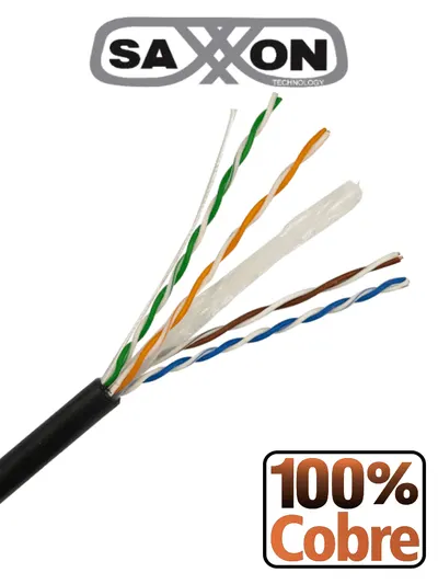 Cable UTP Cat6 SAXXON OUTP6COP305NE de 305 metros para exterior