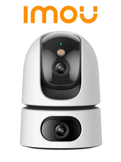 IMOU Ranger Dual (IPC-S2XN-6M0WED) - Cámara IP WiFi Dual de 6MP tiene un lente fijo y un lente PT de 3MP cada uno, visión nocturna de 15m, audio bidireccional con micrófono y altavoz integrados, e IA
