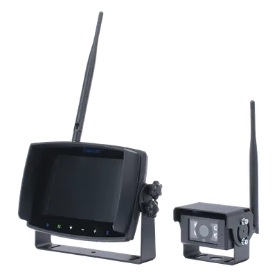 Sistema de Reversa Inalámbrico / Monitor Táctil 7" / Cámara IR CMOS / 2.4 GHz / 4 Canales / Grabación SD