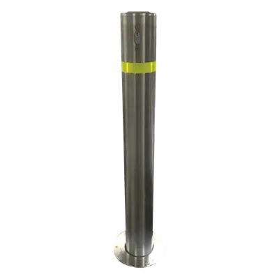 Bolardo retráctil / Acero inoxidable SS304 / Ø114 mm / 900 mm (2.95 ft) / Espesor 3 mm / Cerradura con llave