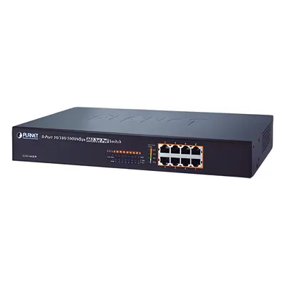 Switch no administrable de 8 Puertos 10/100/1000 Mbps con High PoE 802.3at, 240W potencia total