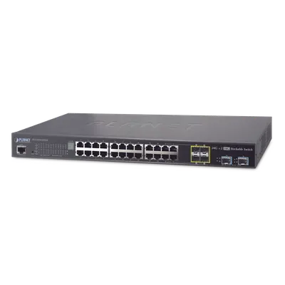 Switch de Acceso Stack Capa 2+ de 24 puertos + 4 compartidos TP/SFP + 2 Puertos 10G SFP+  Stack