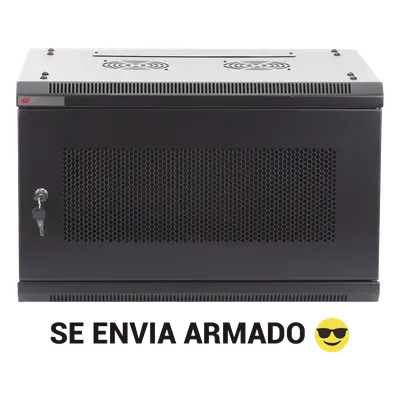 Gabinete de pared PRECISION PSTC-09-645-BDG de 9 UR con puerta de cristal