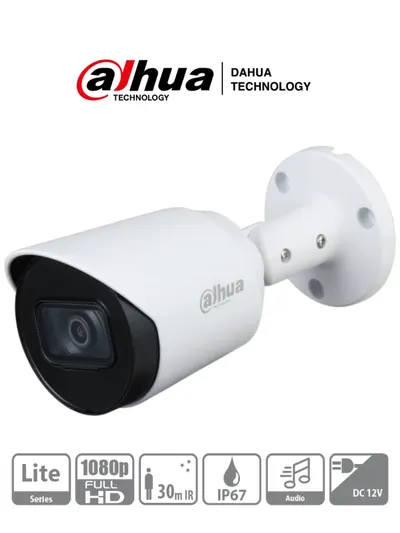 Cámara bullet Dahua DH-HAC-HFW1200TN-A con audio y visión nocturna