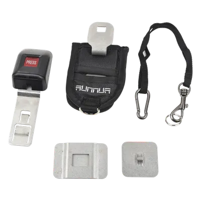Soporte de Seguridad en Cinturón para Tablets / Acceso <1 Segundo / Adhesivo VHB 90 lbs/pulg² / Hebilla Bloqueable / Cable de Seguridad Incluido