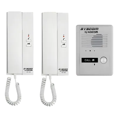 Kit de Audio Portero / 2 Auriculares / Frente de Calle Metálico / Montaje Pared o Escritorio / 0.5W-3.3W