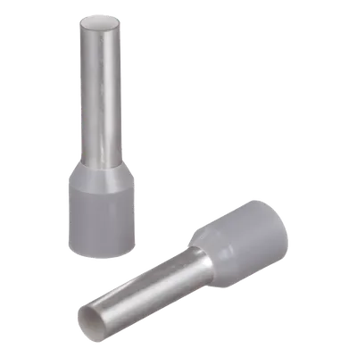 Ferrule Aislado / 12 AWG (4 mm²) / Pin 12 mm / Polipropileno Gris / 100 Piezas