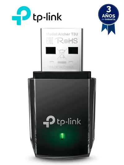 TP-LINK ARCHER T3U - Adaptador USB Mini Doble Banda Inalámbrico AC1300, AC1300 (400 Mpbs en la banda de 2.4GHz y 867 Mbps en la banda de 5GHz) de velocidad inalámbrica con la próxima generación de Wi-Fi - 802.11ac , MU-MIMO , Puerto USB 3.0.