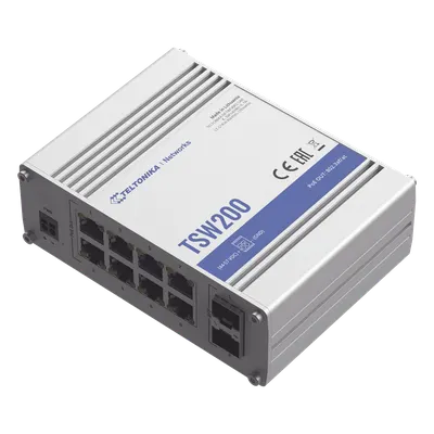 Switch Industrial No-Administrable / 8 Puertos Gigabit PoE+ 30W / 2 Puertos SFP / -40 a 75°C / Aluminio