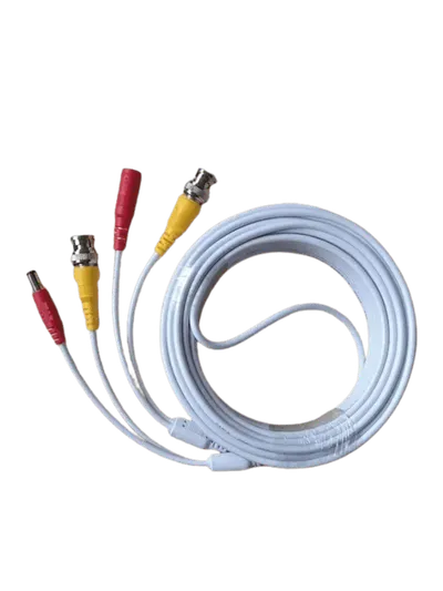 TCE LMG-BNC10W-Cable Coaxial Armado de 10 Metros para Video y Energía / Color Blanco / Soporta Cámaras HD / Conectores BNC y de Energía / Soporta: AHD/CVI/TVI/CVBS