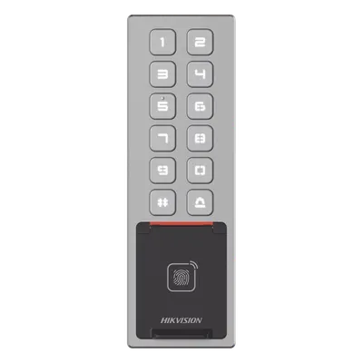 Teclado de acceso Hikvision DS-K1T805MBFWX con huella y Wi-Fi