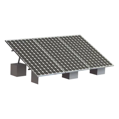 Estructura de Montaje Solar / 3 Módulos Fotovoltaicos / Riel Tipo 8 de 4050 mm / Aluminio Anodizado / Resistencia al Viento 136 km/h / Ángulo 20° a 45°