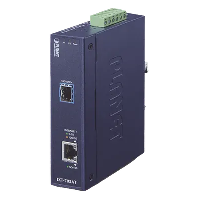 Convertidor de medios industrial PLANET IXT-705AT con puerto SFP+ 10G