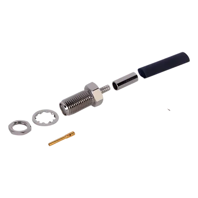 Conector SMA / Hembra / Montaje Chasis D Plano / Anillo Plegable / 12.4 GHz / 50 Ohm / RG-174/U