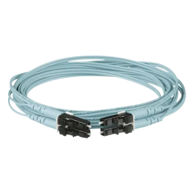 Jumper de Fibra Óptica / Multimodo OM3 50/125 / LC-LC Duplex / OFNR Riser / 4 m (13.12 pies) / Aqua