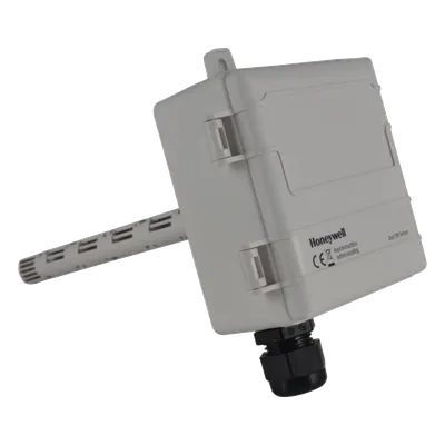 Sensor de Humedad y Temperatura / Montaje en Ducto / Salida 0-5 V/0-10 V o 4-20 mA / Precisión ±2% HR / Termistor 20 kOhm / IP20 / -40 a 70°C