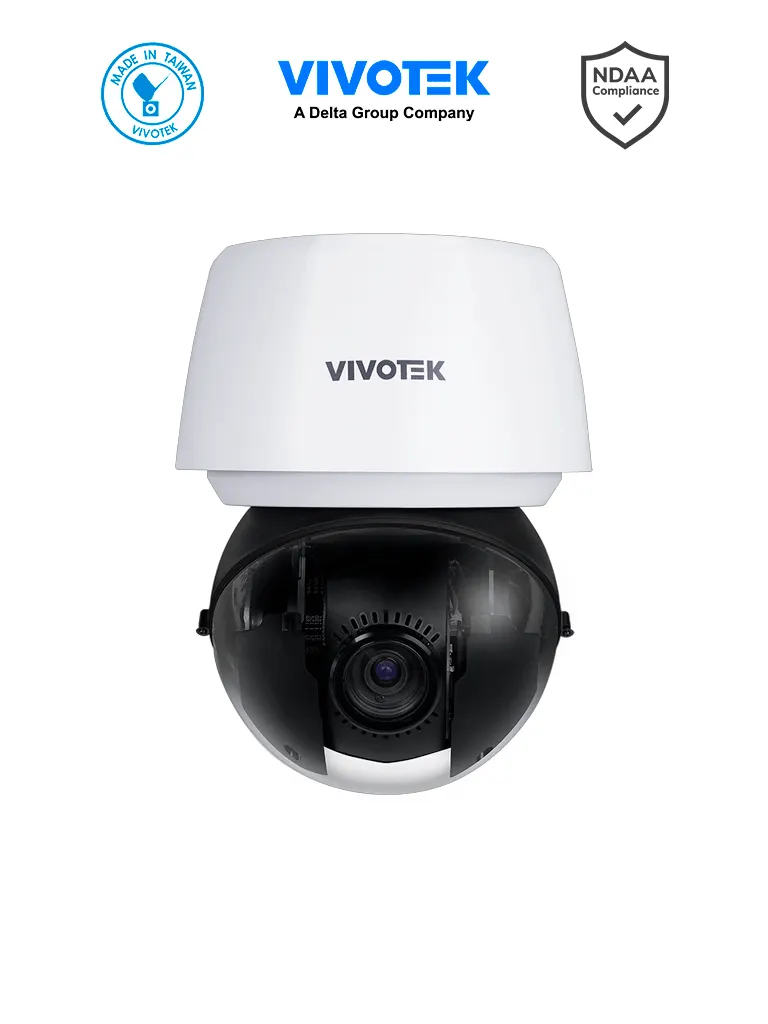 VIVOTEK SD9387-EHL - Cámara IP PTZ Exterior de 5 MP, con Zoom Óptico 30x, Protección Nema4X/IP66/IK10, EIS, WDR Pro, Smart Tracking, Ciberseguridad Trend Micro,NDAA, ONVIF, Deep Search, Smart VCA