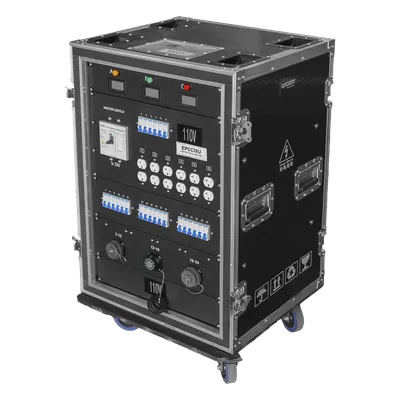 Centro de Carga Móvil / Rack 16U / Conectores Socapex 19 Pines / 18 Canales 110V / 48 Canales 220V / MCB 20A y 40A