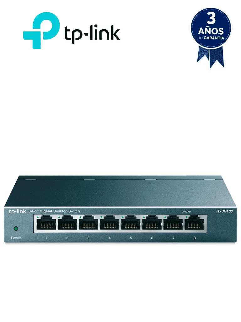 Switch Gigabit TP-Link TL-SG108 de 8 puertos para ampliar tu red