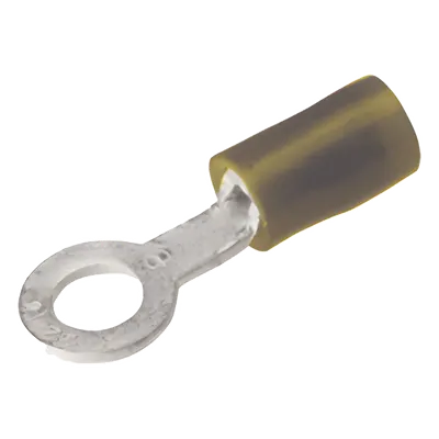 Zapata Terminal Aislada / Ojillo 1/4" (6 mm) / Calibre 12-10 AWG / Barril Largo 34 mm (1.32 in) / Cobre Galvanizado Electrolítico