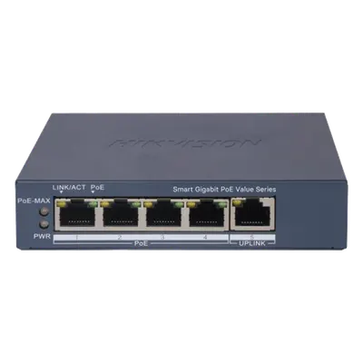 Switch PoE+ Gigabit Hikvision DS-3E1505P-EI/M con alcance de hasta 300 m