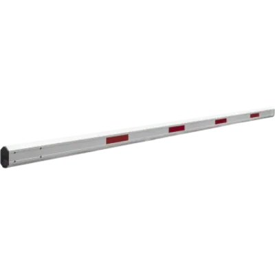 Brazo Telescópico para Barrera / Aluminio / 8 m (26.2 ft) / Bandas Rojas de Alta Visibilidad / Acabado Blanco