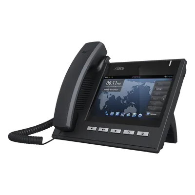 Teléfono IP Ejecutivo Para 6 Líneas SIP con Video Conferencia HD720, Pantalla Multi-Touch, Voz HD y Conferencia de 10 vías con Soporte Para PoE