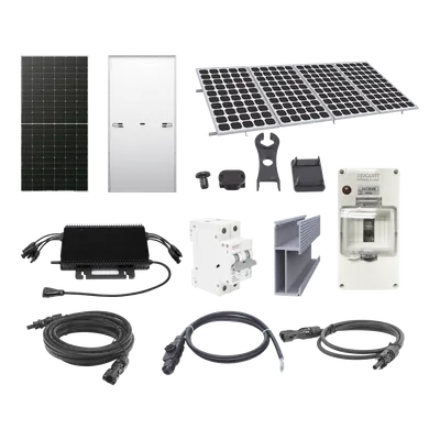 Kit Solar Interconexión / 2.2 kW Pico / 220 VCA / Microinversor 2 kW / 4 Módulos 575 W / Gabinete IP66 / Riel 4.4 m (14.4 ft)
