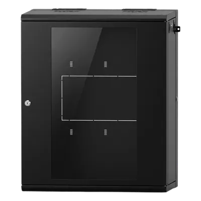 Gabinete Rack / 24 UR / 19 Pulgadas / Puerta de Cristal / Carga 80 kg / Abatible 120° / Laterales Removibles
