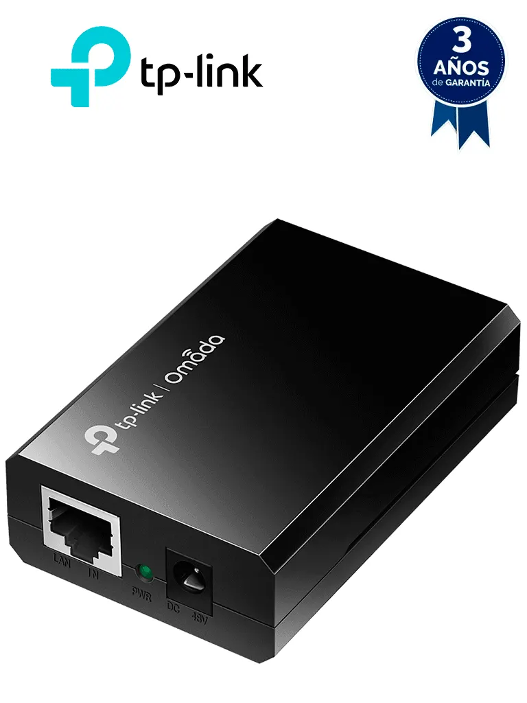Inyector PoE TP-LINK PoE150S de 15 W con puertos Gigabit