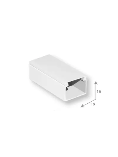 Canaleta plástica SBE TECH SBE-1619 de PVC, 16 x 19 mm