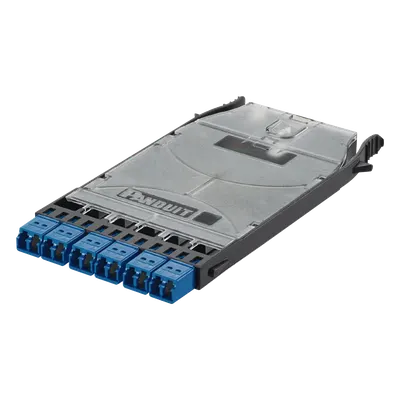 Cassette de Fibra Óptica / 6 Puertos LC Duplex / 12 Fibras Monomodo OS2 / Empalme por Fusión / 500 Ciclos de Conexión / 0.35 dB Pérdida de Inserción