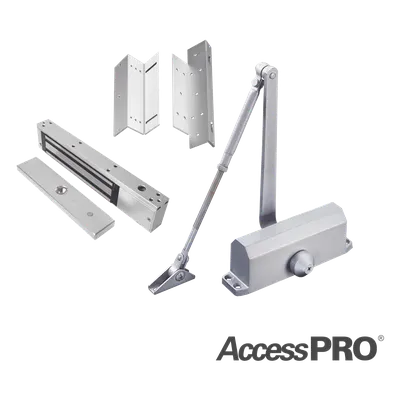 Kit de chapa magnética / 600 lbs / Montaje Z y L / Cierre automático de puertas