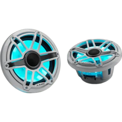 Par de Bocinas Náuticas / 7.7" Coaxial / 100 W RMS / LED Transflective™ / Rejilla Deportiva Blanca / 4 Ω / 91 dB / 45 Hz-25 kHz