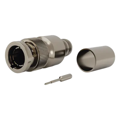 Conector BNC Macho / 75 Ohm / Anillo Plegable / RG-11/U Grupo R1 / 25 mm / Níquel-Oro-Teflón