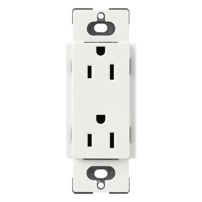 Receptáculo dúplex Claro / 15 A / 125 V / apertura decorador / terminales de tornillo y push-in / sin tornillos visibles