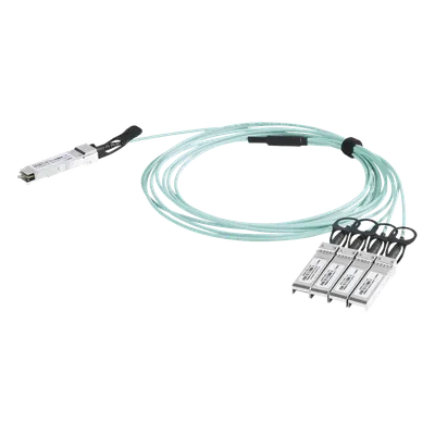 Cable AOC QSFP+ / 40 Gbps a 4x 10 Gbps / Fibra Óptica Activa / 2 m (6.6 ft) / Alta Densidad / Multi-Marca
